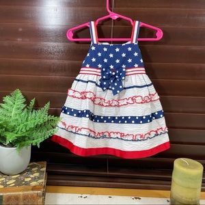 🇺🇸Bonnie Baby 12 mo Patriotic Flag Dress